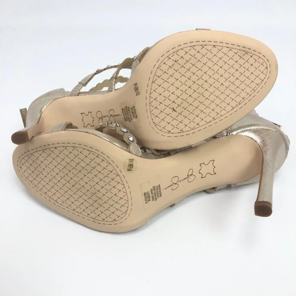 Jessica Simpson Womens Jezalynn Dress Sandals Gilded Gold 9.5M